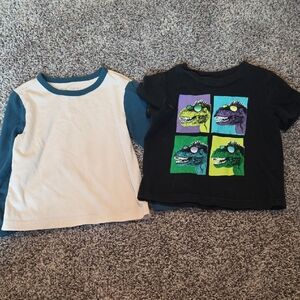 18m Kids Dinosaur Graphic Tee & Tan Color Block Long Sleeve